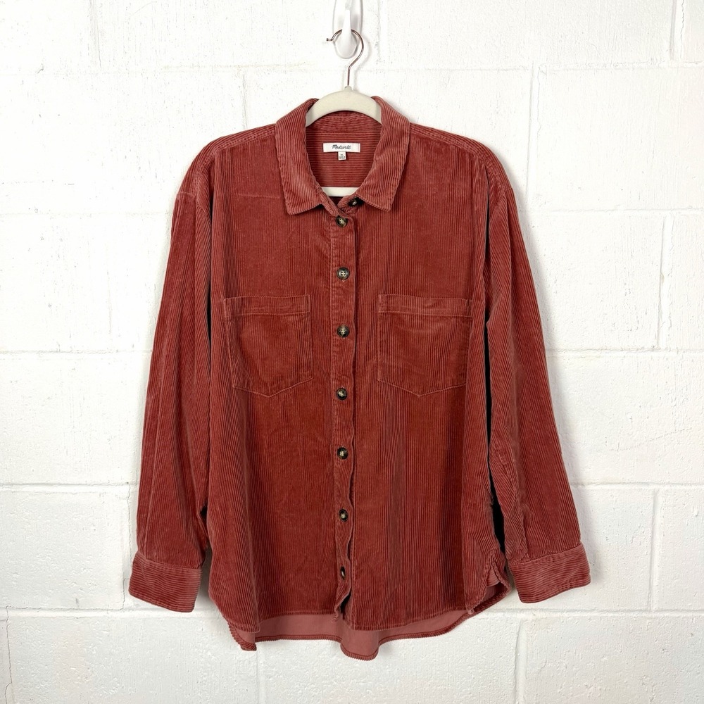 Madewell Kentwood Oversized Shirt-Jacket SZ XL Ground Clove Color Layers Cozy